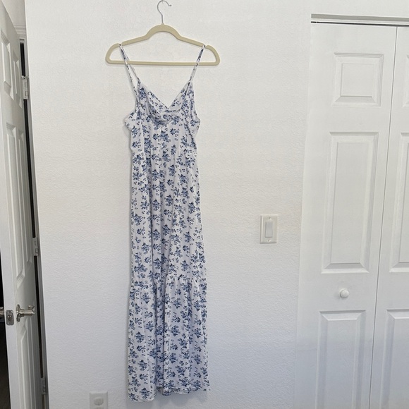 SHEIN Blue Floral Maxi Dress Large - Picture 7 of 9